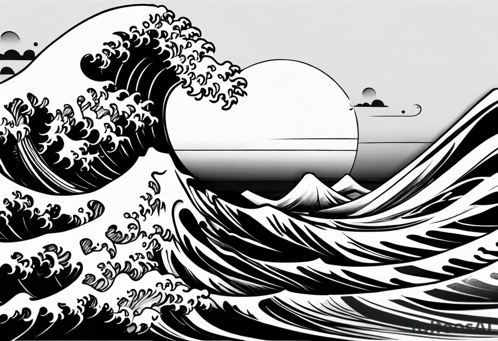 Single ocean wave tattoo idea