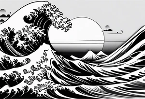 Single ocean wave tattoo idea