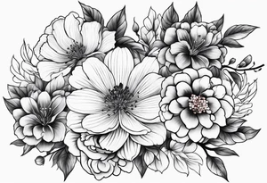 all traditional Japanese flowers tattoo idea