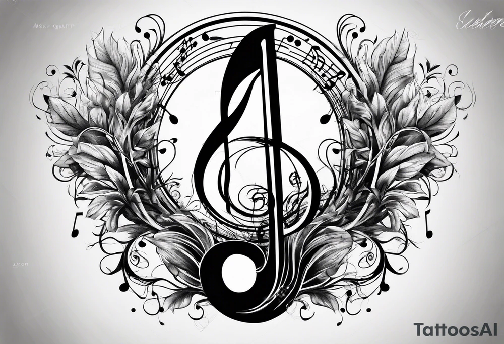 A music note in nature tattoo idea