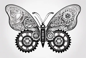 Steampunk-inspired butterfly with gears tattoo idea