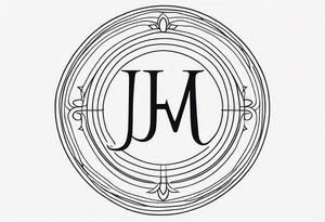 Monogram design that is simple and text only with the letter “JEM” tattoo idea