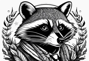raccoon making sparks with boosting cable tattoo idea