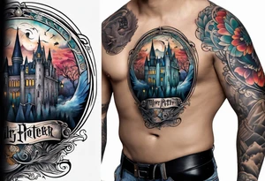 HARRY POTTER WORLD BASED SLEEVE tattoo idea