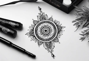 elegant
long
dainty 
unalome tattoo idea