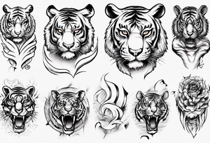 Tiger forearm sleeve tattoo idea