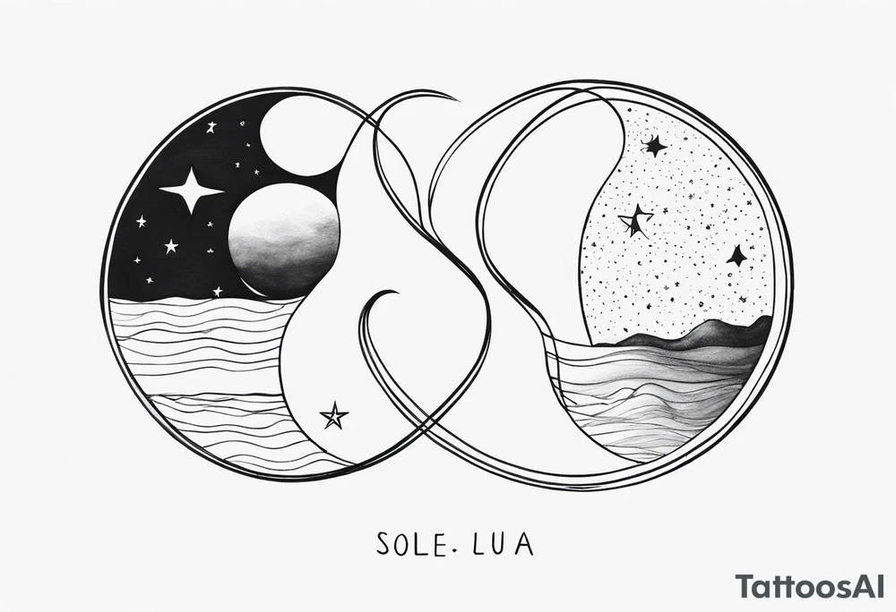 Sol e lua juntos tattoo idea