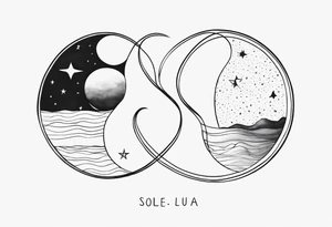 Sol e lua juntos tattoo idea