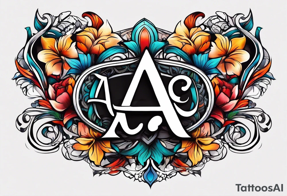 A headband with the letters A R in the middle tattoo idea