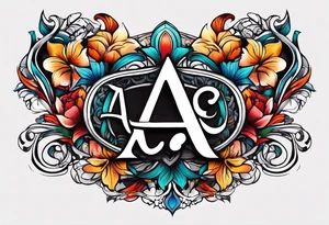 A headband with the letters A R in the middle tattoo idea