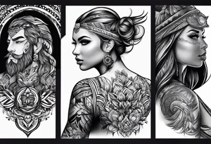 shoulder tattoo focused on family. tattoo idea