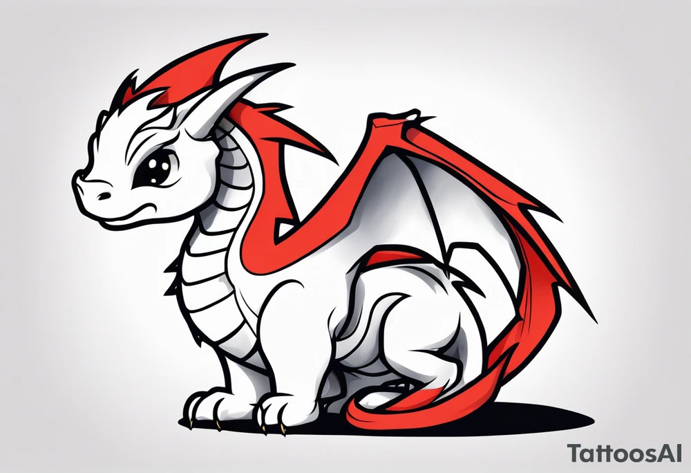 Minimalist chibi dragon tattoo tattoo idea