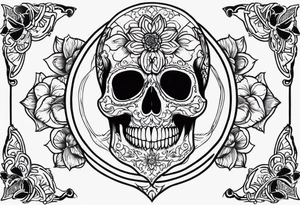 Skull tattoo with Memento Mori written on it tattoo idea