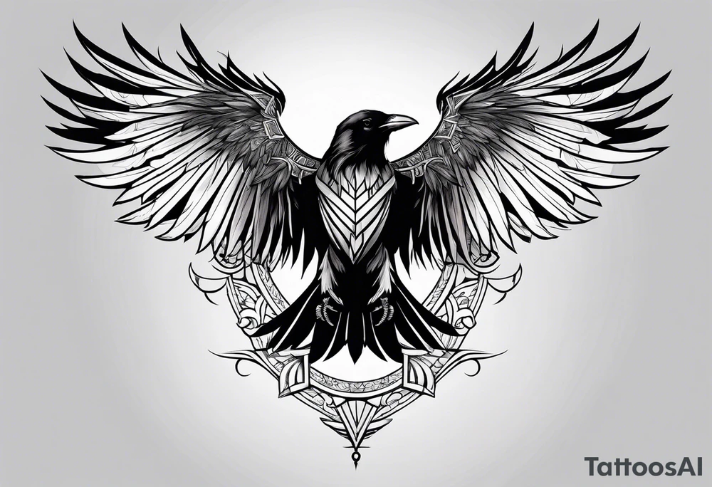 Raven skeleton tattoo idea