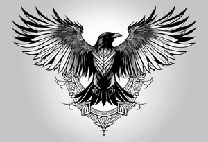 Raven skeleton tattoo idea