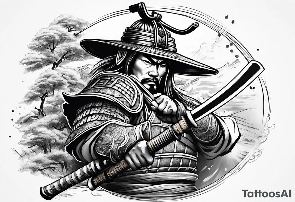 samurai theme tattoo design for upper arm tattoo idea