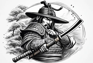 samurai theme tattoo design for upper arm tattoo idea