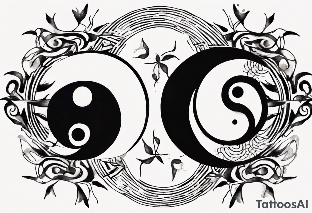 Abstract yin and Yang tattoo idea