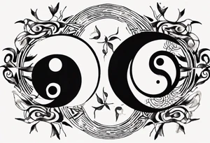 Abstract yin and Yang tattoo idea