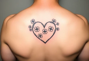 whimsical Heart with Shamrocks tattoo idea