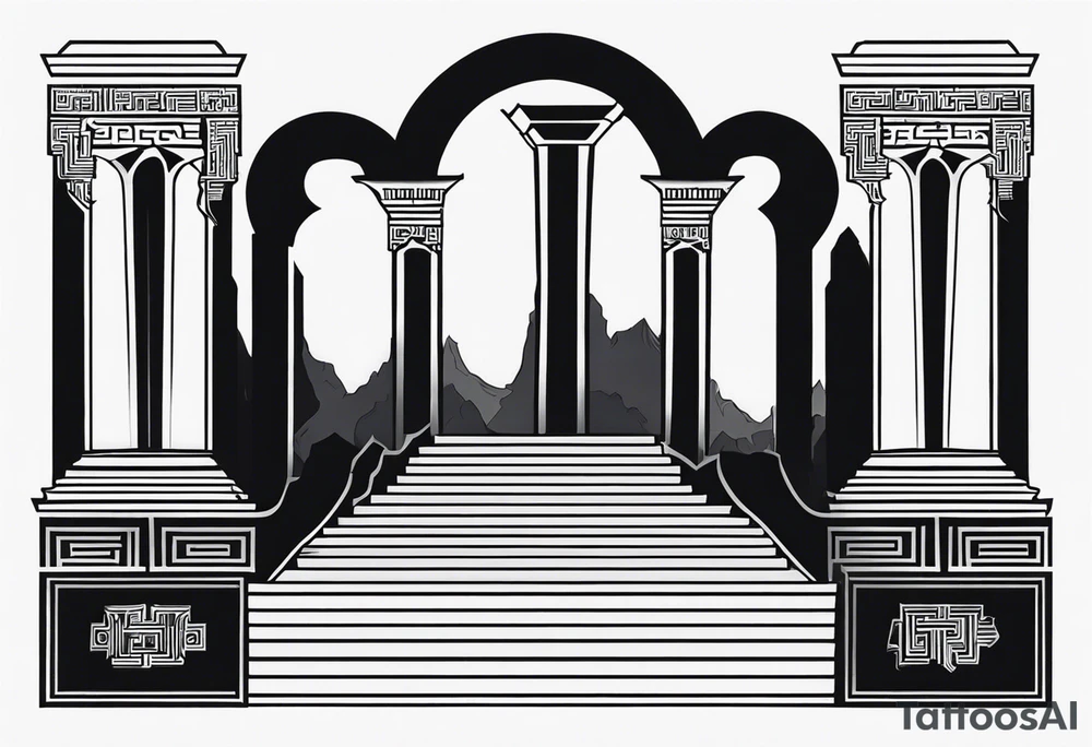 Valhalla steps
 pillars fog tattoo idea