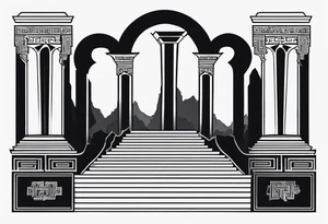 Valhalla steps
 pillars fog tattoo idea