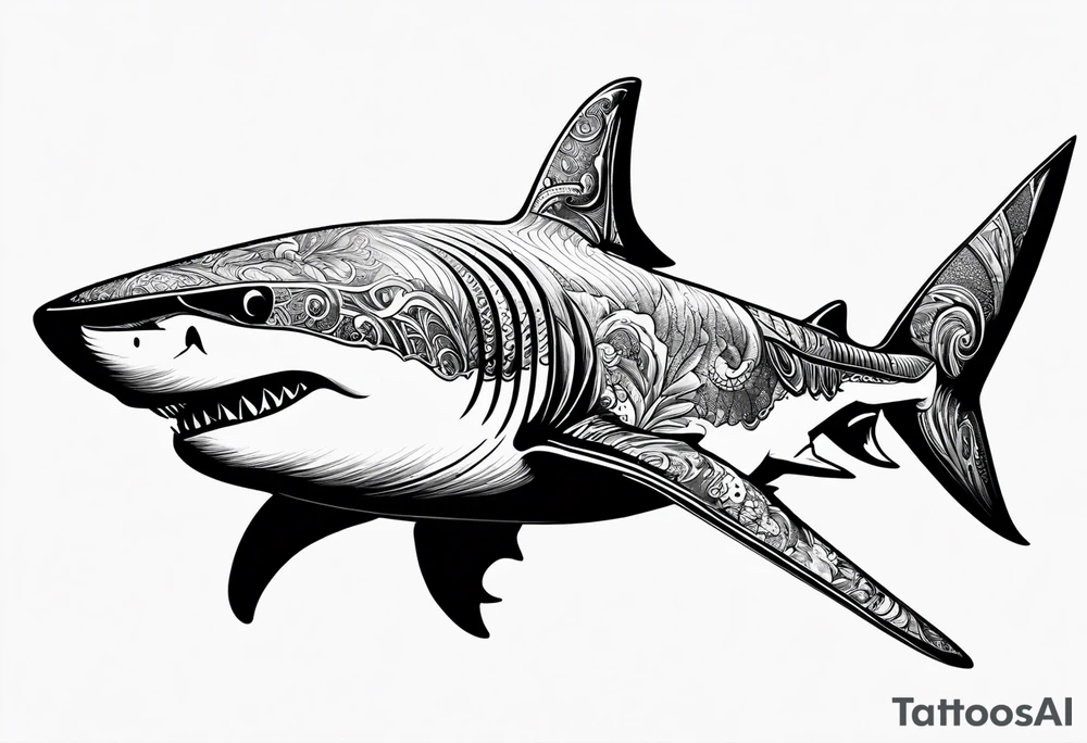 shark with a gun tattoo idea