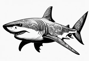 shark with a gun tattoo idea