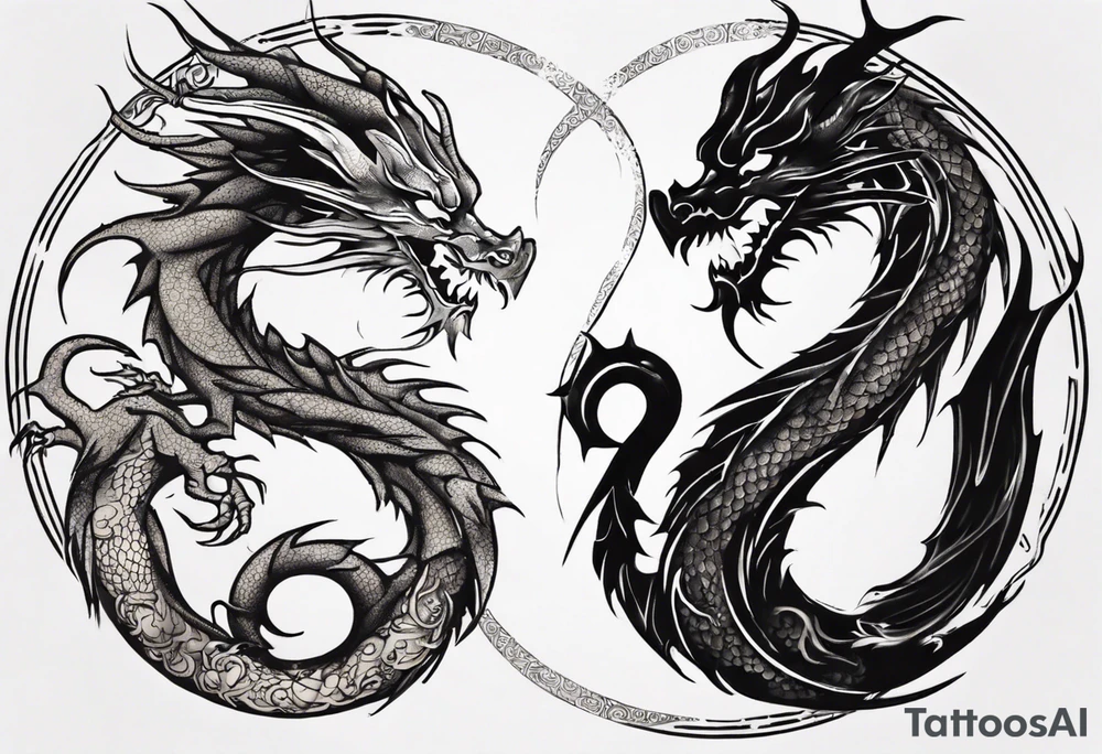 Two Dragons, Yin Yang tattoo idea