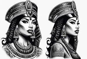 Black Egyptian queens gangster tattoo idea