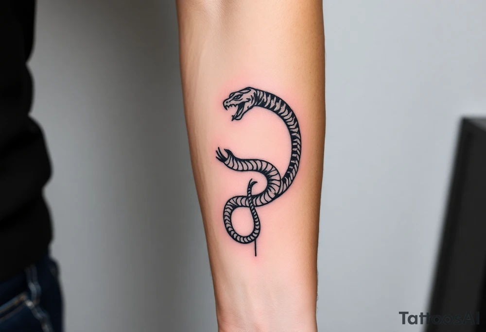 Snake tiger crane monkey tattoo idea