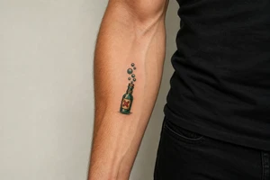 bubbles up from a bottle tattoo idea