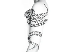 Cheetah print snake tattoo idea