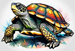 turtle with spikey shell tattoo idea