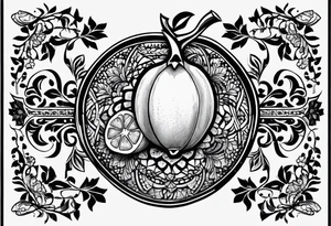 strength, small, nuanced, pomegranate elegant, armenian tattoo idea