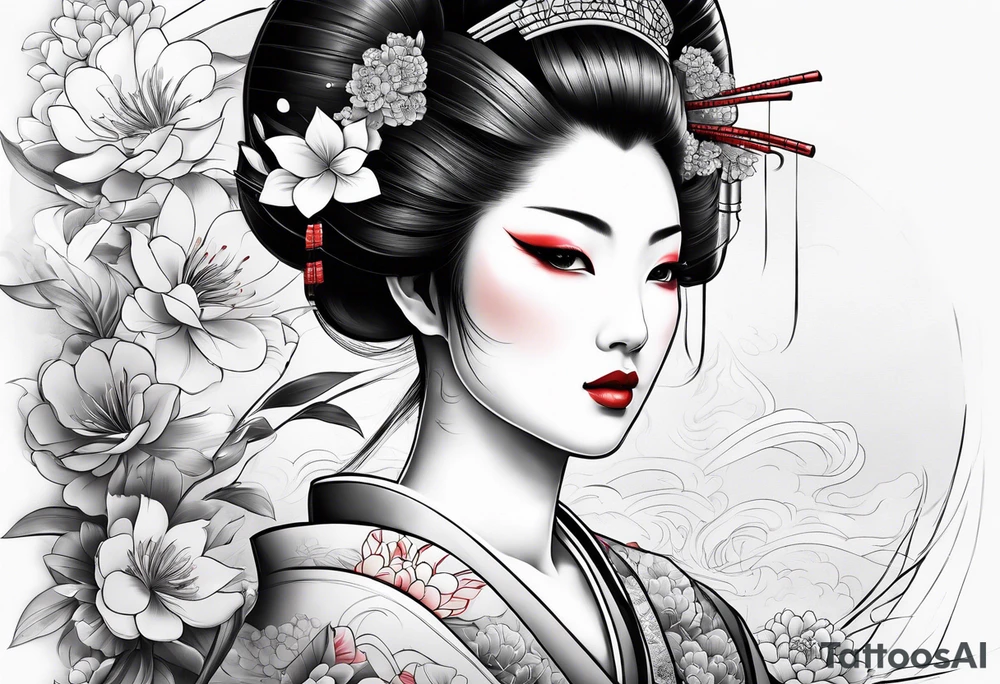 geisha full body tattoo idea