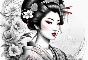 geisha full body tattoo idea