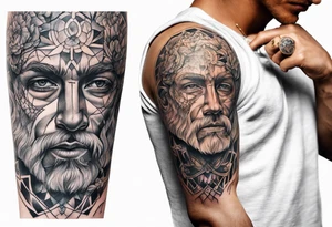 pain human tissue on arm tattoo idea