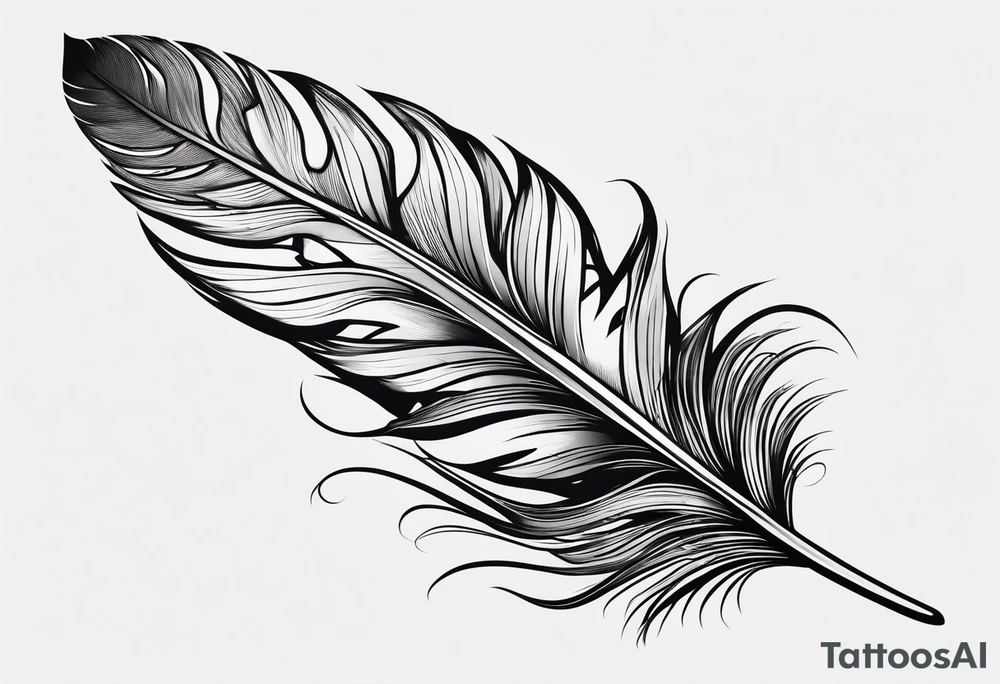 Folded feather tattoo idea