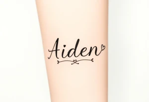 The name Aiden with love theme around it tattoo idea