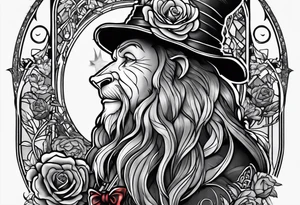 full arm sleeve very dark wizard of oz tattoo idea