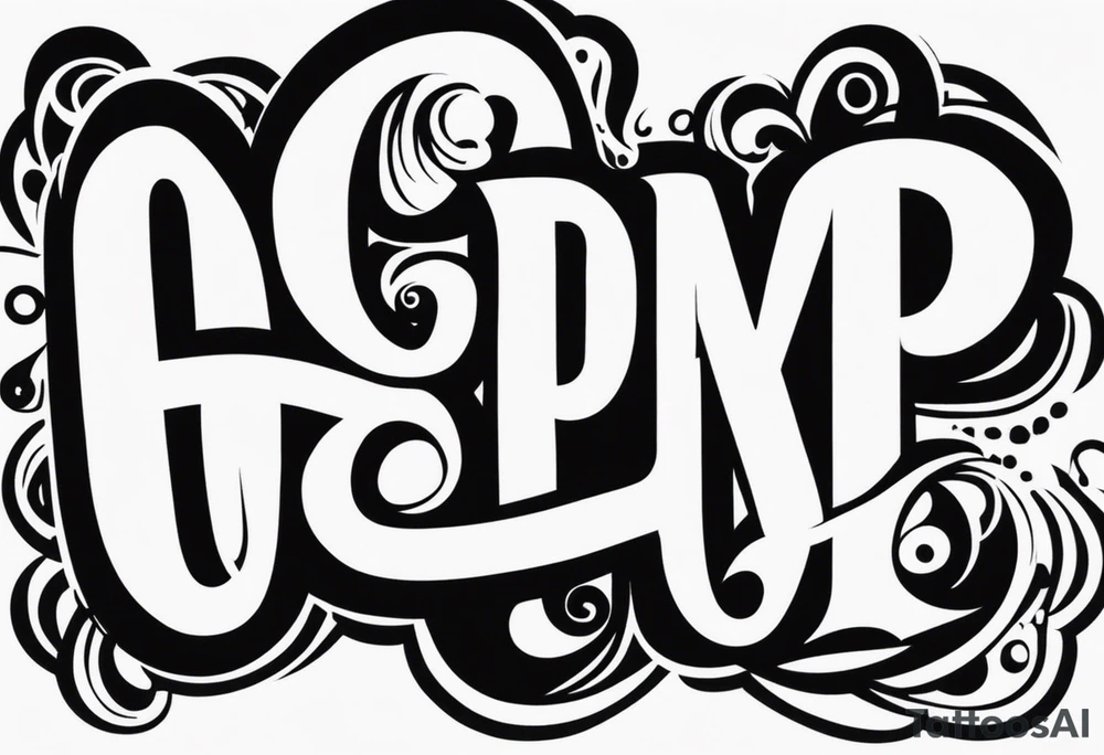 letters GDKP in rabbit paw tattoo idea