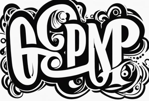 letters GDKP in rabbit paw tattoo idea