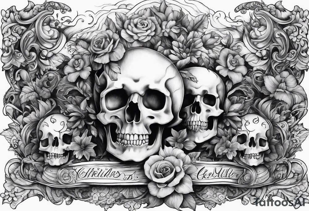 Cherubs and skulls tattoo idea