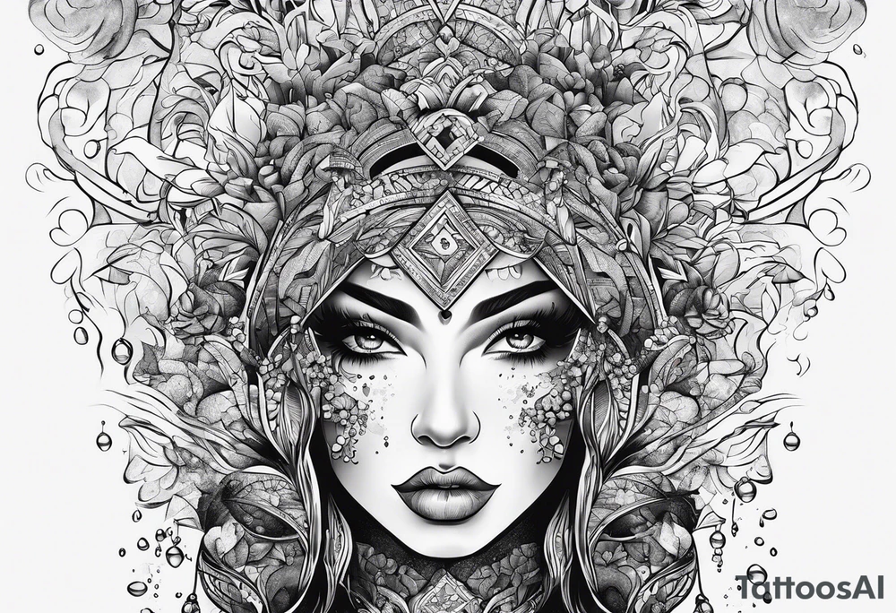 a shower that rains ice cubes tattoo idea