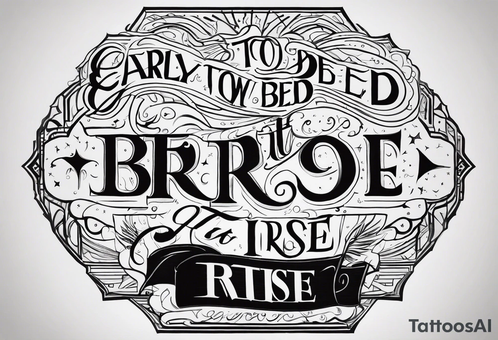 Early to bed, Early to rise, Makes a man young healthy and wise tattoo idea