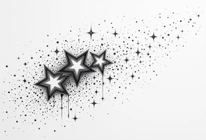 Small stars and tears background tattoo idea