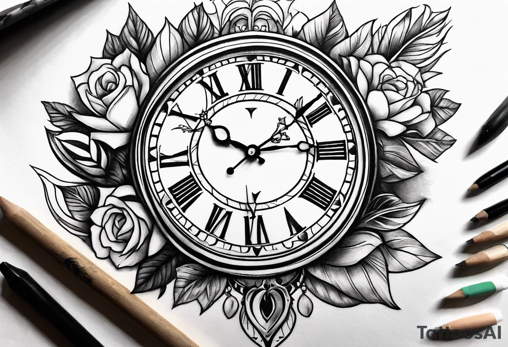 clock tattoo idea