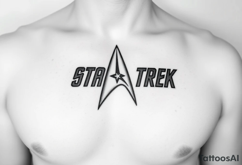 Star Trek Captain Kirk emblem on front left breast tattoo idea