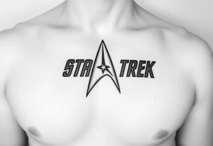 Star Trek Captain Kirk emblem on front left breast tattoo idea